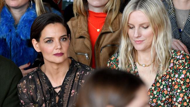 Katie Holmes, left at the Zimmermann show, has been the real star of New York fashion week. Picture: Getty Images