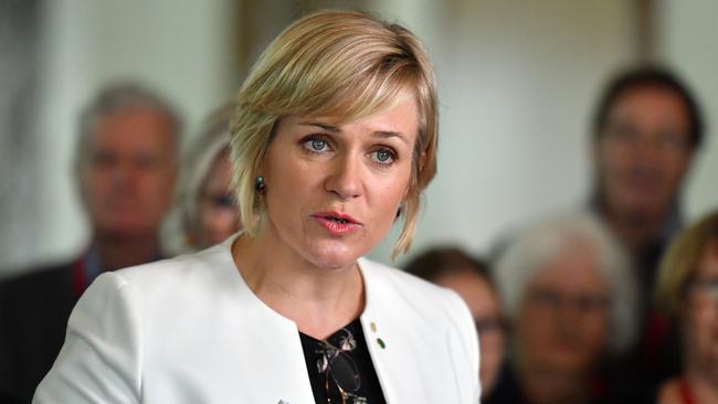 Independent Member for Warringah Zali Steggall at a press conference at Parliament House in Canberra. (AAP Image/Mick Tsikas)