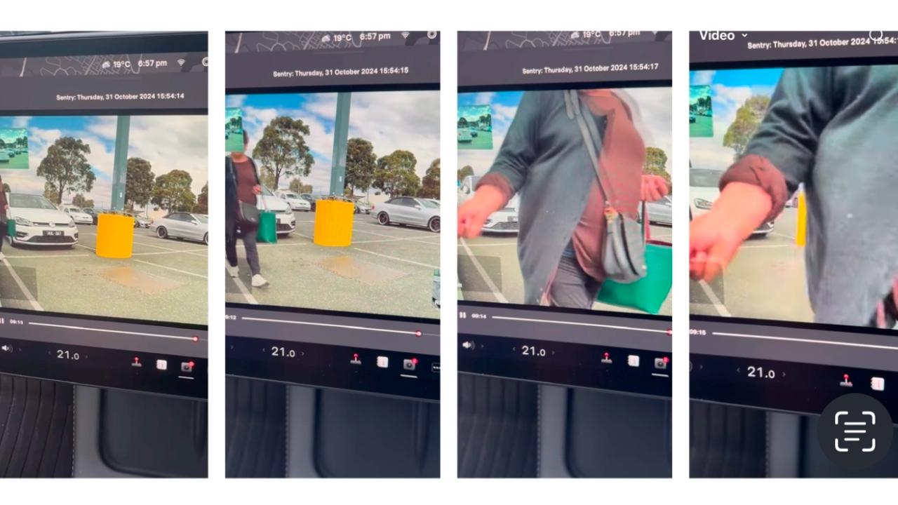 The Tesla Owners Australia Facebook page has posted vision of a car being vandalised. Picture: Facebook