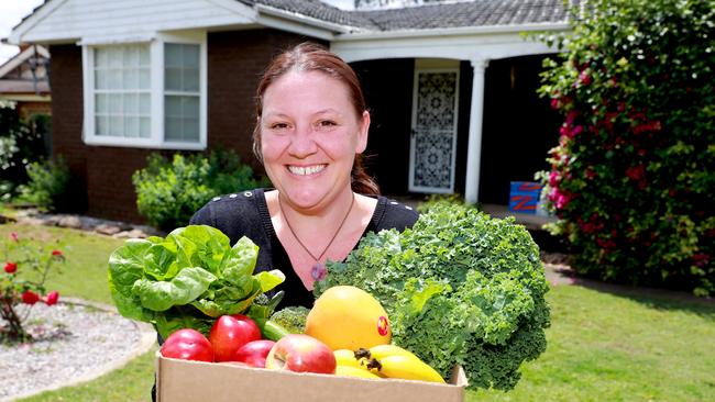 Samantha Whitelock with some produce direct from the farm. Picture: Angelo Velardo)