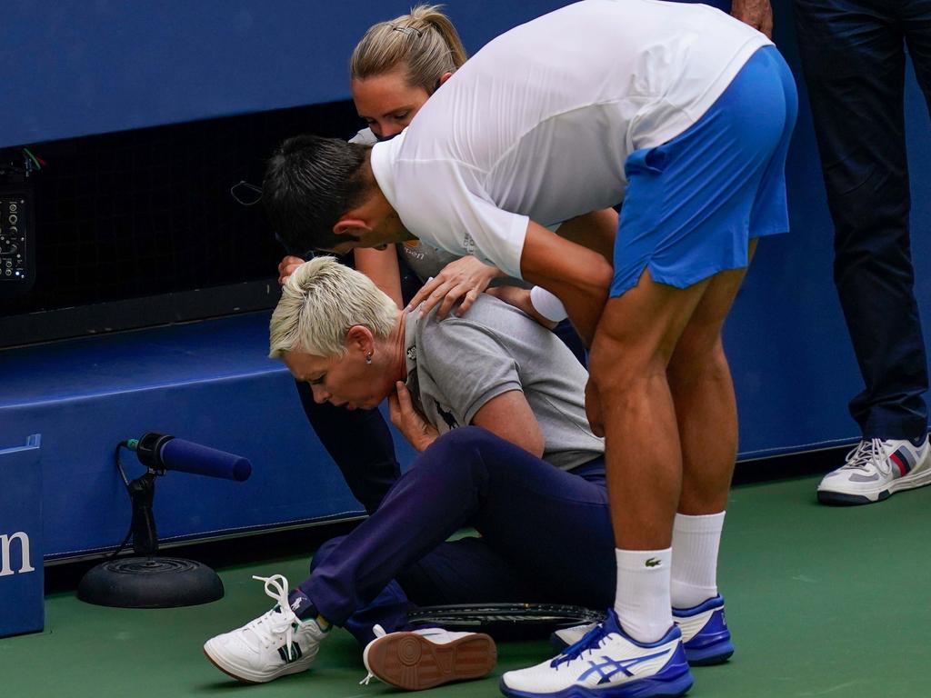 Djokovic was as concerned about his grand slam as he was about the lineswoman.