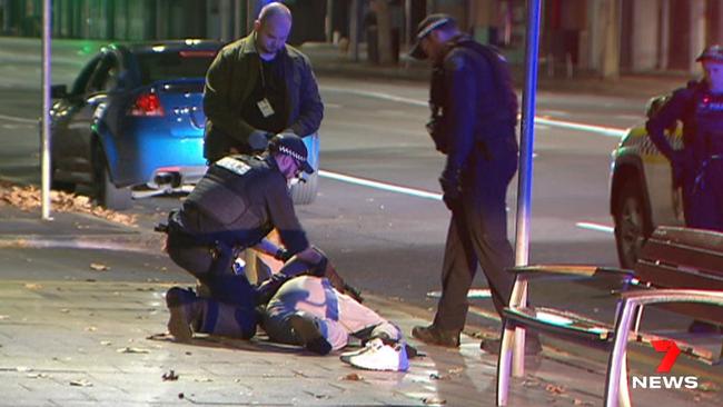 Photos of men arrested following a fatal stabbing in the Adelaide CBD which was linked to violence between two rival gangs. Picture 7News