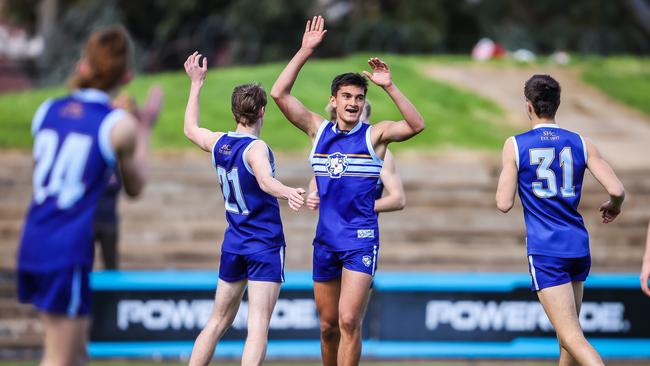 Sacred Heart's Ash Moir celebrates a goal. Picture: Tom Huntley