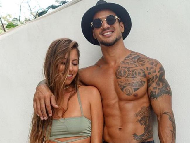 Johann Ofner, 28, pictured with girlfriend Kati Garnett, was fatally wounded on a music video set.