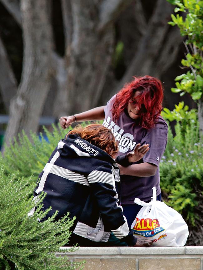 An alcohol-fuelled fight in Ceduna. Picture: Russell Millard