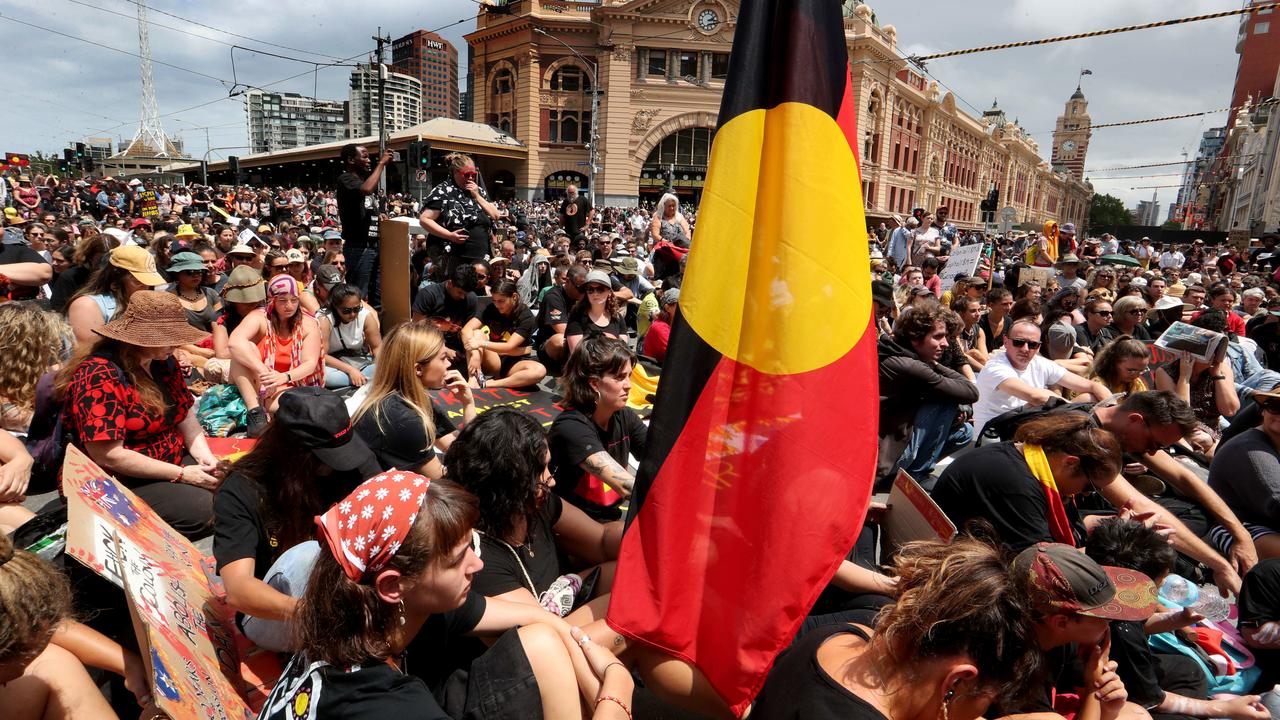 Thousands attended the Invasion Day march in Melbourne last year. Picture: David Geraghty/The Australian