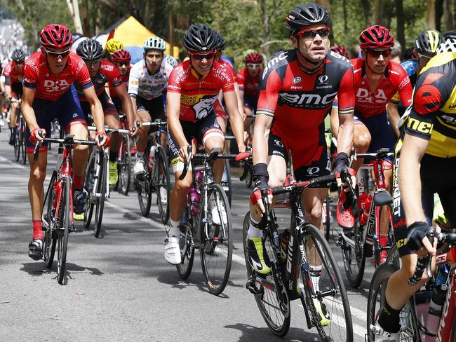 Cadel Evans up the top of Mont Buninyong.