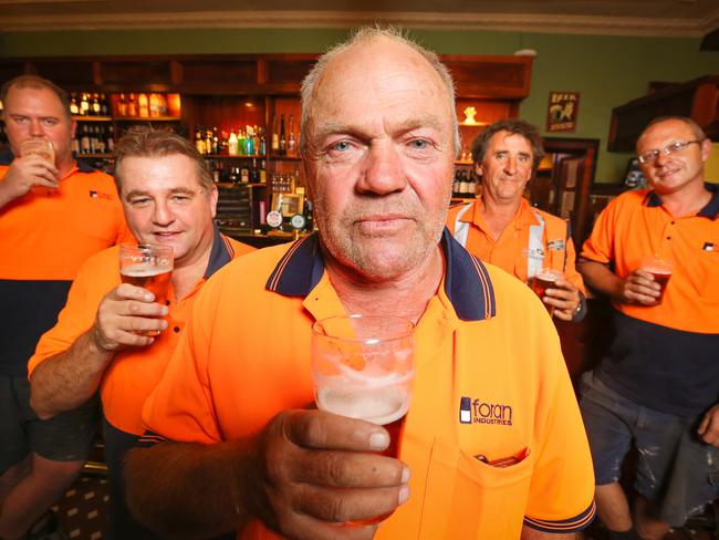 Matt Gray, David Finn, Gary Burke, Mick Kruger, Richard Forsyth, tradesmen at The Royal Oak Hotel Parramatta / Picture: Craig Greenhill