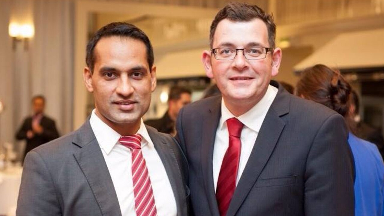 Jasvinder Sidhu with Daniel Andrews.