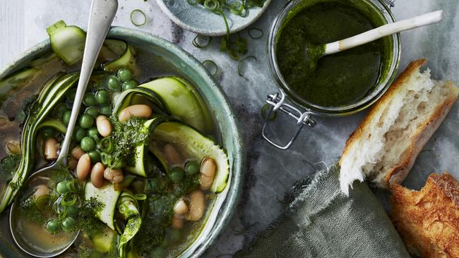 David Herbert’s zucchini and pea soup. Picture: David Morgan