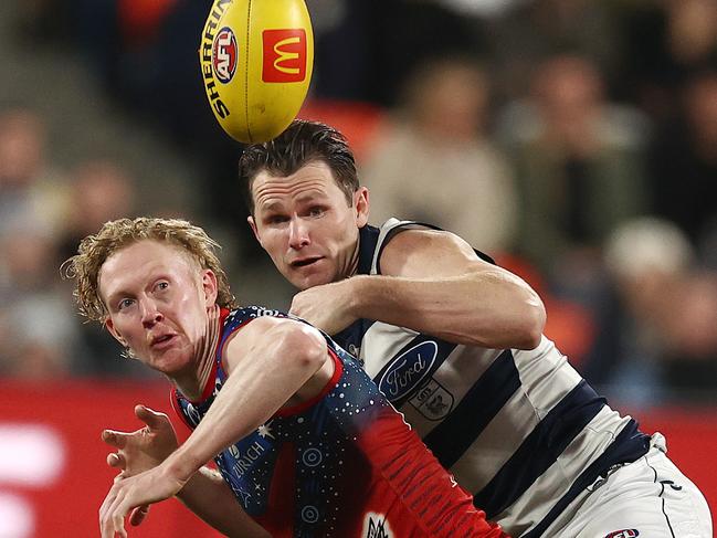 Will Clayton Oliver and Patrick Dangerfield be teammates next season? Picture: Michael Klein