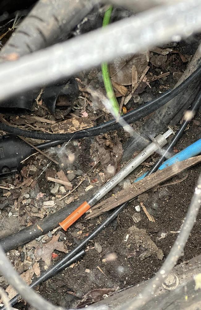 Used syringes near Lismore Courthouse. Picture: Jaydon Daly