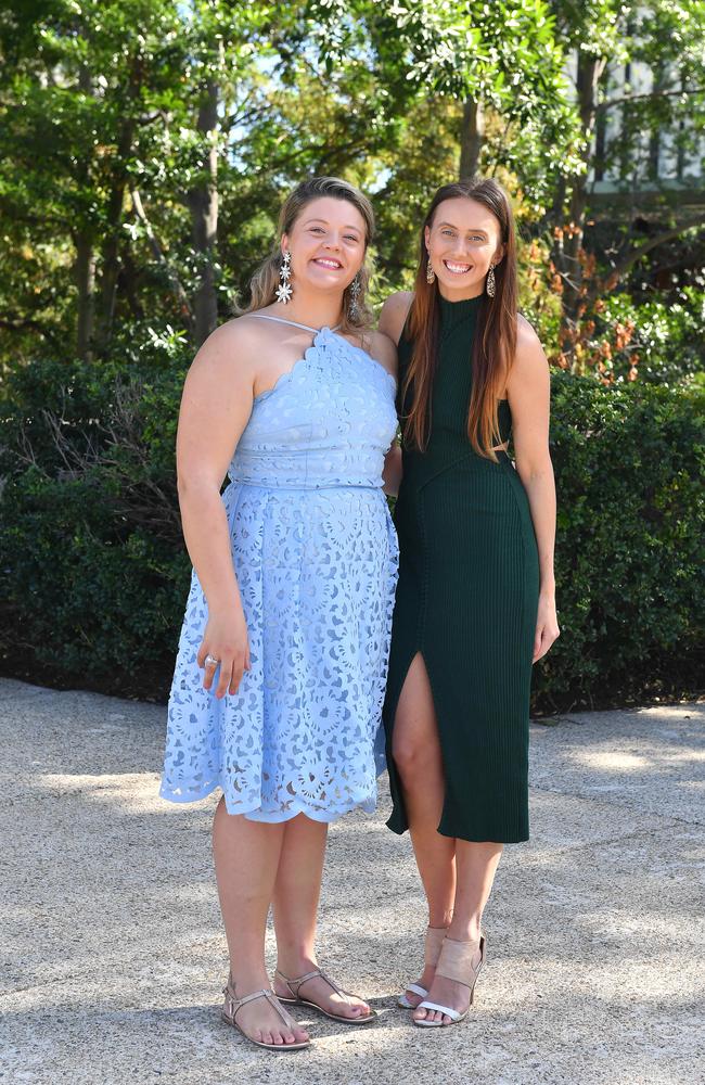 Eloise Kimpton of Youngcare and Ellyce Lambert of EVT at the Youngcare Women's Lunch at River Plaza, State Library of QLD, South Brisbane. Friday June 4, 2021 Picture, John Gass