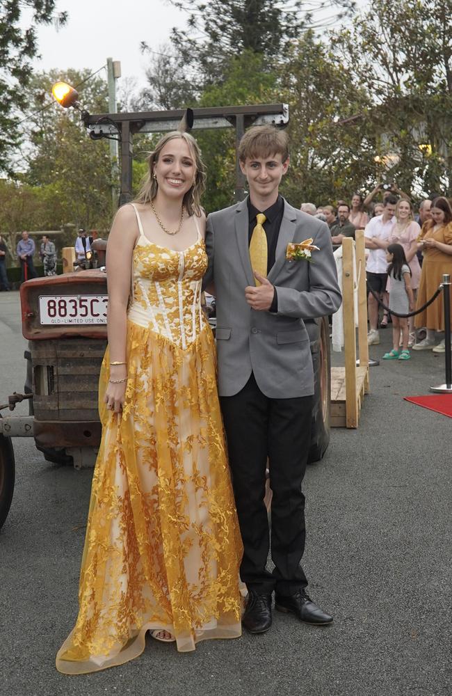 Students arriving in style for the 2024 Glasshouse Christian College formal at Flaxton Gardens.