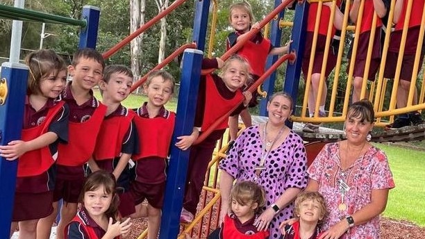 Nanango State School Prep B 2024 (back, from left) Taylee, Henry, River, Fletcher, Kinzie, Matilda, Octavia, Emily, Clayton, (front, from left) Aubrie, Layla, Noah, (absent) Freddie, William, Bastian, teacher Leanne Bowden and teacher aide Kellie Pogany.