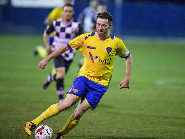 Marsh in action for Broadbeach in last year’s Gold Coast Premier League grand final. Picture: Jerad Williams