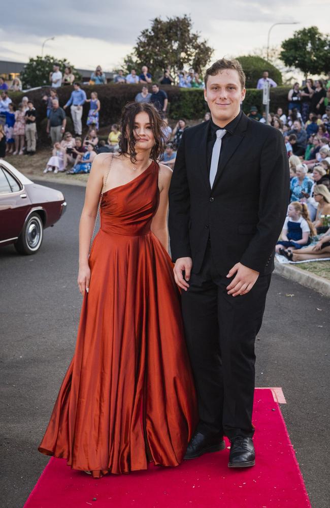 Elizabeth Turner and Jayce Greenslade at Harristown State High School formal at Highfields Cultural Centre, Friday, November 17, 2023. Picture: Kevin Farmer