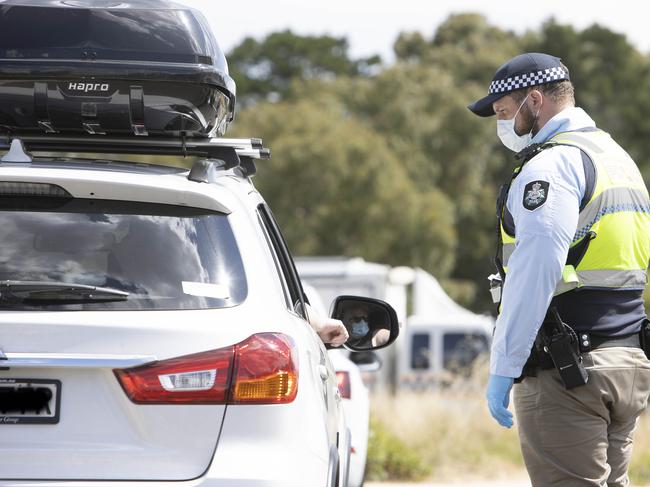 CANBERRA, AUSTRALIA-NCA NewsWire Photos  January 05 2021.ACT/NSW Border closures.An ACT Police check point on the Federal Highway, coming into Canberra from NSW.Picture: NCA NewsWire / Gary Ramage