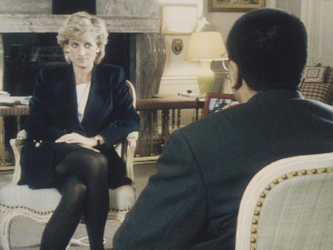 Martin Bashir interviews Princess Diana in Kensington Palace for the television program Panorama. Picture: Getty