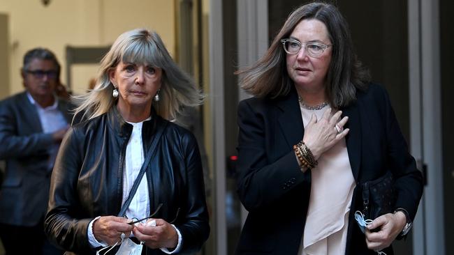 Angela MacLeod and Elizabeth Welsh, daughters of Marjorie Welsh, leave the NSW Supreme Court on May 27. Picture: AAP Image/Bianca De Marchi