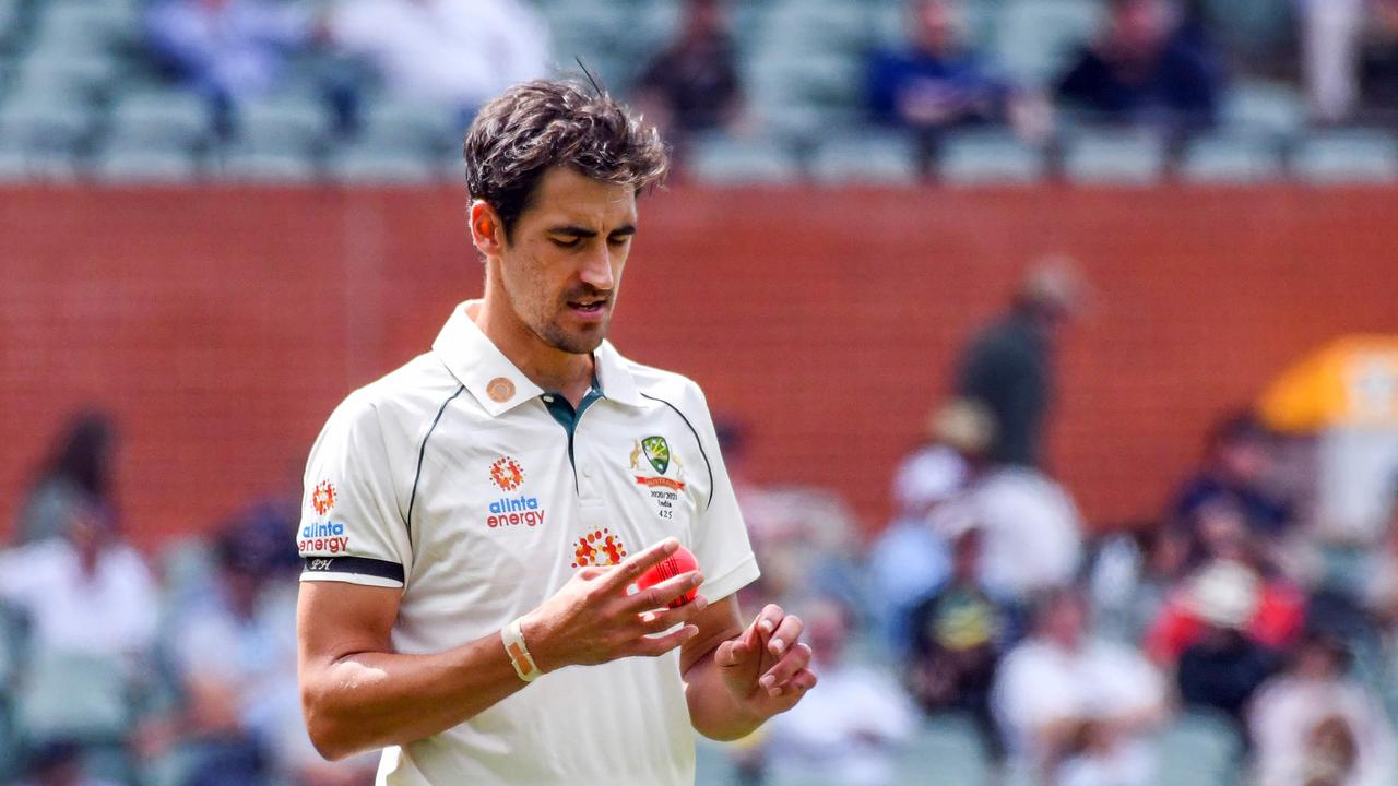 Starc rocked India with the pink ball over the first two days in Adelaide. Picture: AFP