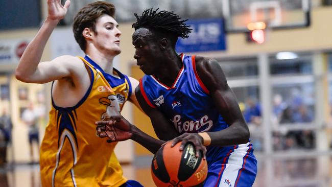 Jimma Dau missed last week’s photo shoot because he was in China to trial with new NBL team South East Melbourne Phoenix. Picture: AAP/Morgan Sette