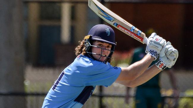 Sturt batter Thomas Kelly has been in incredible form, following up a 211-run performance against Northern Districts with a 99-run performance against Kensington. Picture: Brenton Edwards