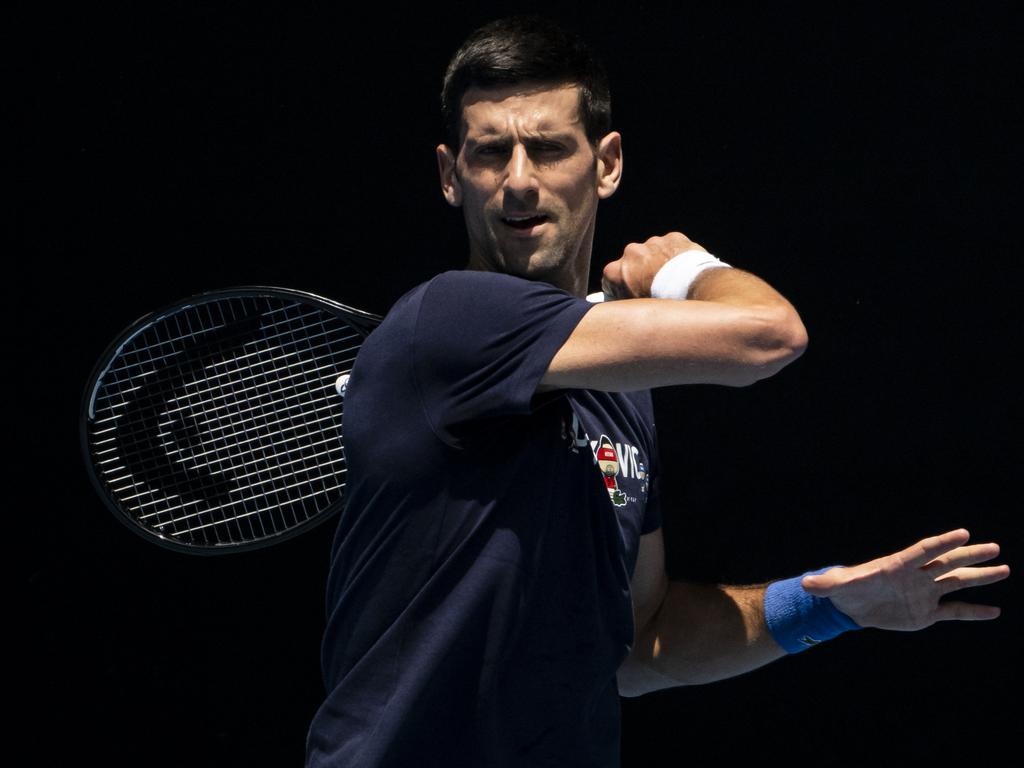 Novak Djokovic’s 2021 Australian Open title defence is under serious threat, following the cancellation of his visa by the Immigration Minister. Picture: TPN/Getty Images