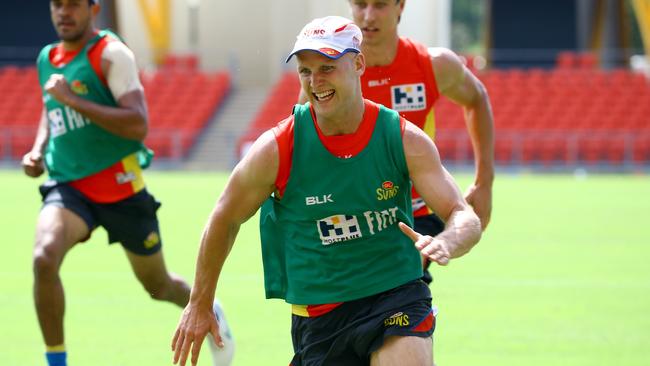 Gold Coast Suns training in the morning heat at Metricon Stadium - Pictured is Gary Ablett Pic by David Clark