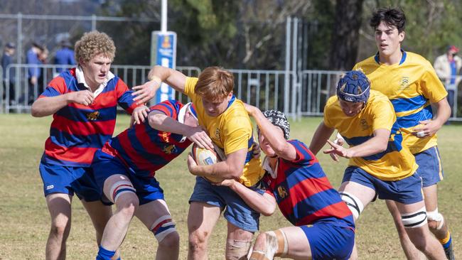 Second XVs Downlands vs TGS. O'Callaghan Cup Day at Downlands College. Saturday, August 6, 2022. Picture: Nev Madsen.