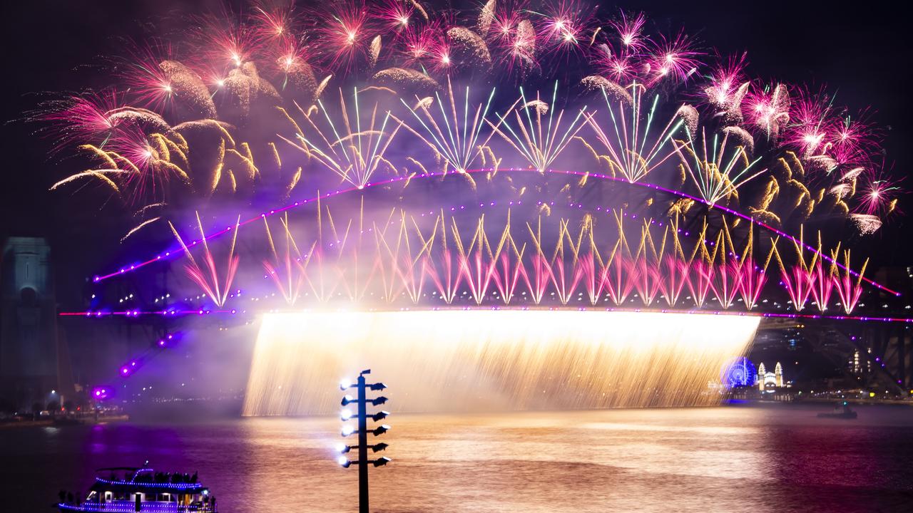 The Midnight fireworks at Sydney Opera House. Picture: NCA NewsWire / Monique Harmer