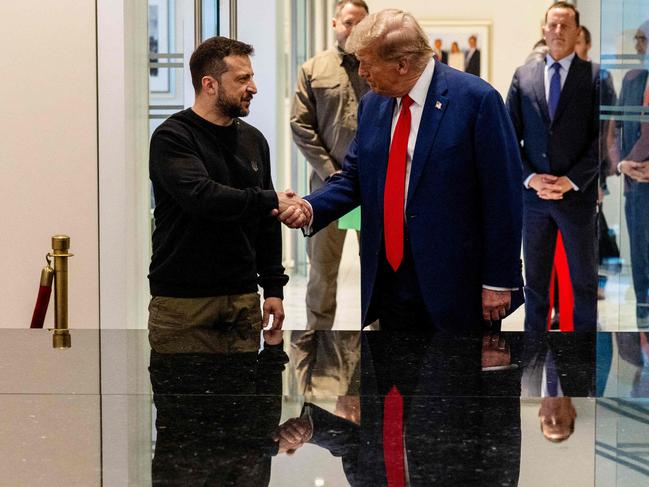 Volodymyr Zelensky and Donald Trump before last year’s US election. Picture: Alex Kent / Getty Images /AFP