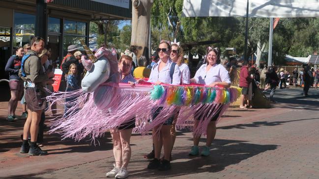 The Unicorns at the entry to the parade. Picture: Laura Hooper.