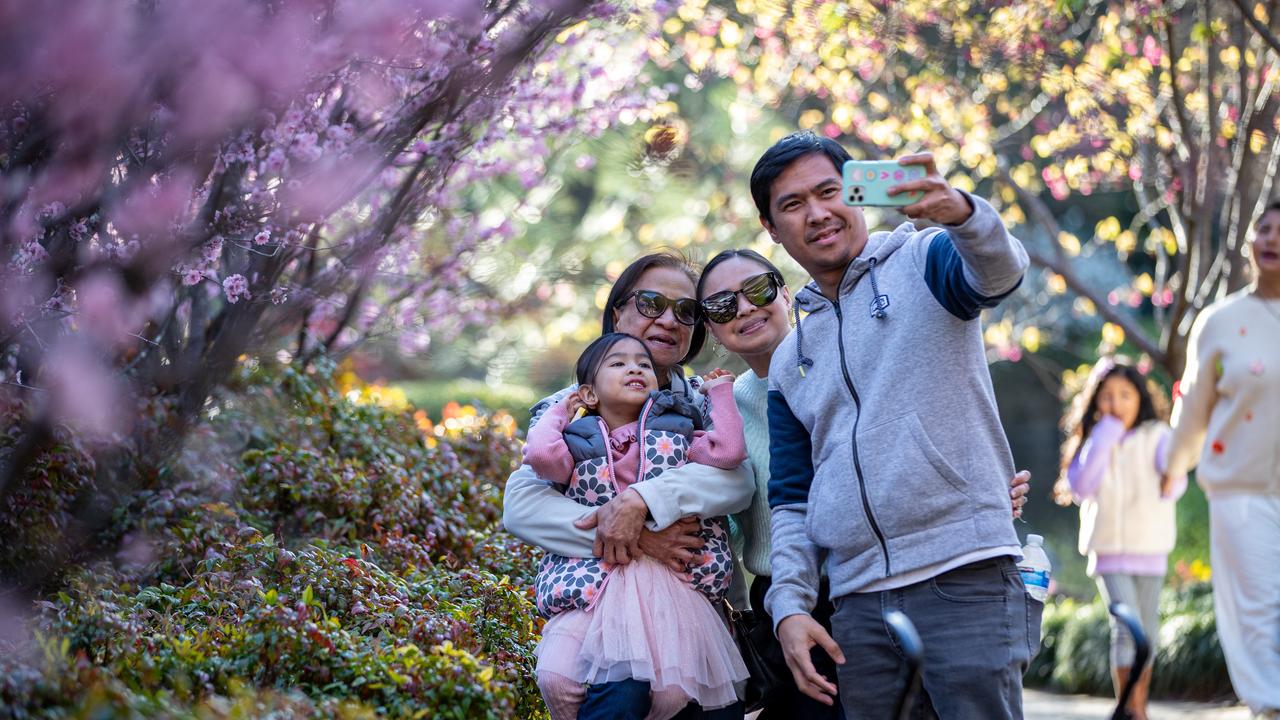 Families capture some memories. Picture: Christian Gilles