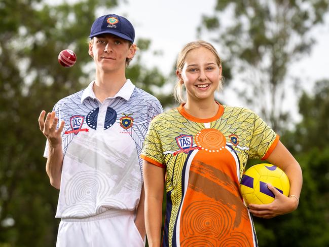 Cricket captain Emmanuel O’Hara and Football captain Hayley Victor.