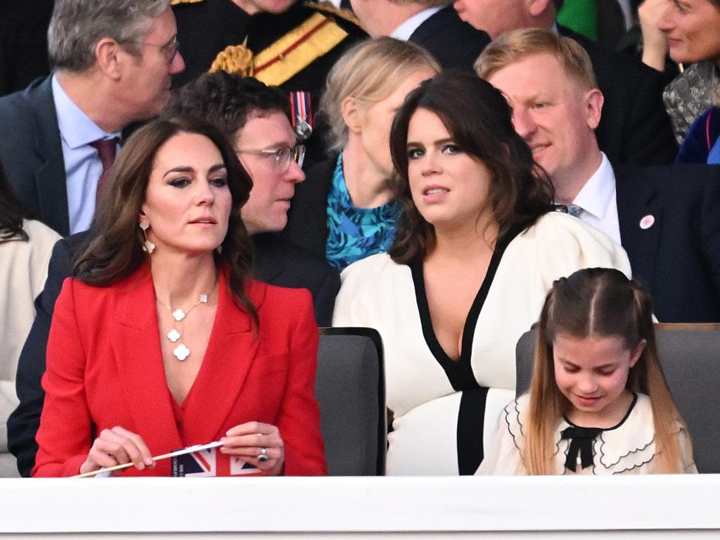 Princess Catherine, Princess Charlotte and Princess Eugenie at the concert. Picture: Getty Images