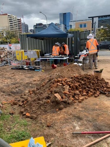 Archaeological digs at Robin Thomas Reserve Parramatta as part of the Parramatta Light Rail.