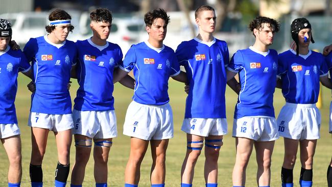 St Edmund's College players last Saturday prior to playing Padua College. Picture, John Gass