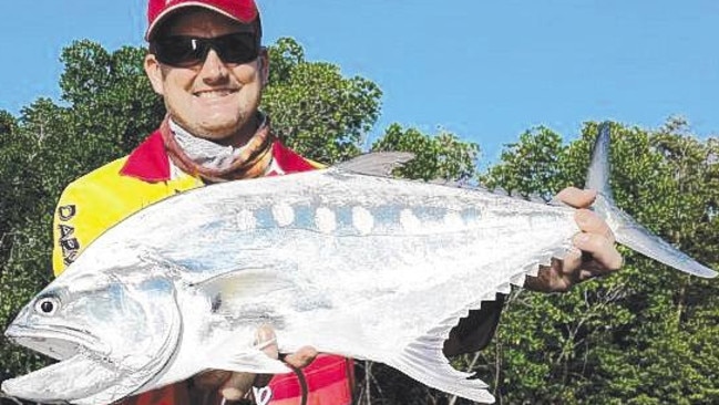 Matt Hayne with one of the better queenfish from the Territory Saltwater Fly Fishing Challenge.