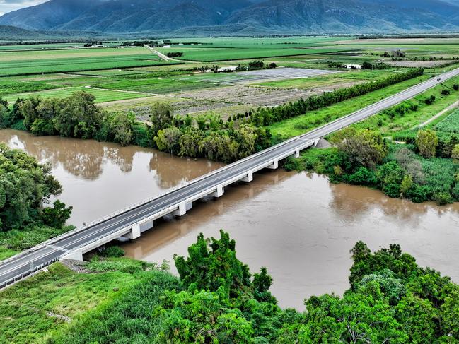 Haughton River (Giru) at 8.30am Sunday, February 25, 2024 after recent rains. Photo: Burdekin Drones