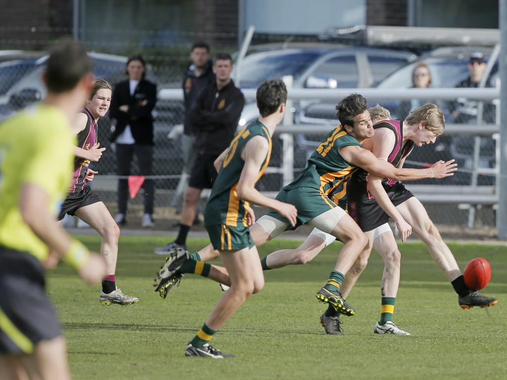 Hutchins 2nd XVIII versus St Patricks in the Sports Association of Independent Schools Australian Rules grand final. Picture. PATRICK GEE