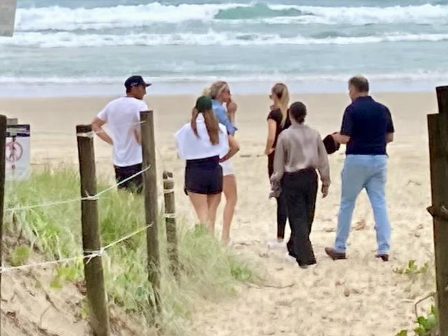 Family members searching for missing detective inspector Jay Notaro from a surf spot near Byron Bay.