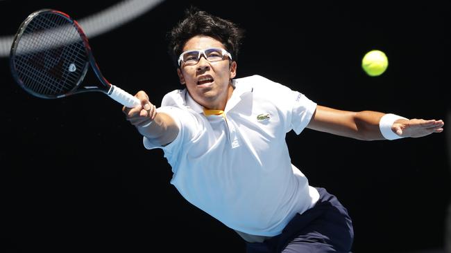 Hyeon Chung in action against Tennys Sandgren. Picture: AAP