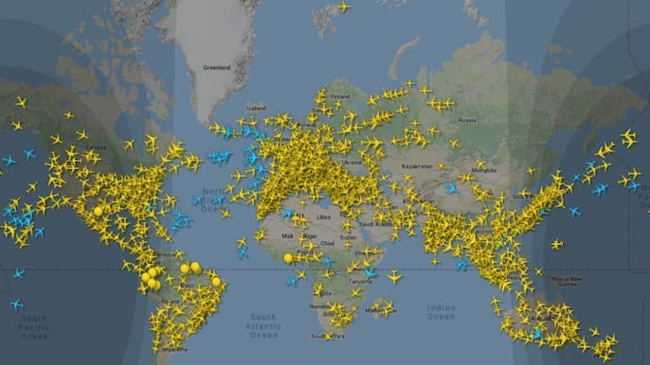 Every day, thousands of empty planes are flying around the world, as flight radars show. Picture: Supplied