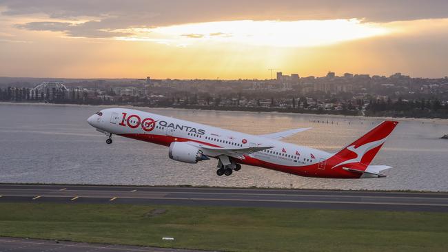 A Qantas plane takes off from Sydney Airport. Picture: Getty