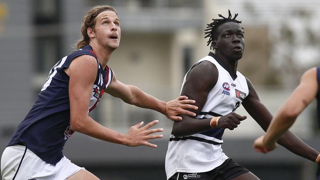 Sandringham Dragons big man Jacob Edwards is tipped to be the No. 1 pick in the mid-season draft. Picture: Cameron Grimes/AFL Photos