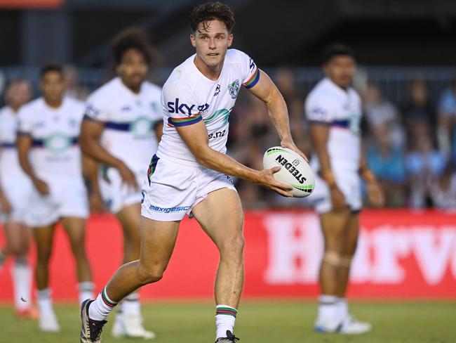 Luke Metcalf impressed in the No.7 jersey for the Warriors. Picture: NRL Imagery