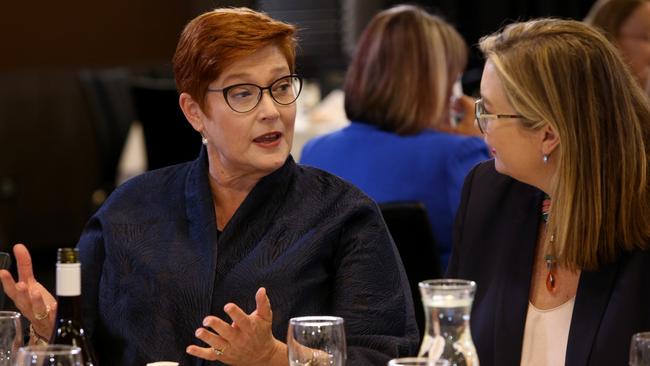 Marise Payne at the National Press Club in Canberra on Wednesday. Picture: Getty Images