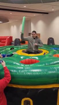 Workplace holds whack-a-mole team building exercise