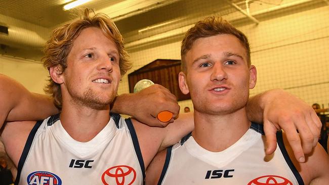 The signatures of Rory Sloane and Rory Laird are high priorities for the Crows. Picture: Quinn Rooney/Getty Images